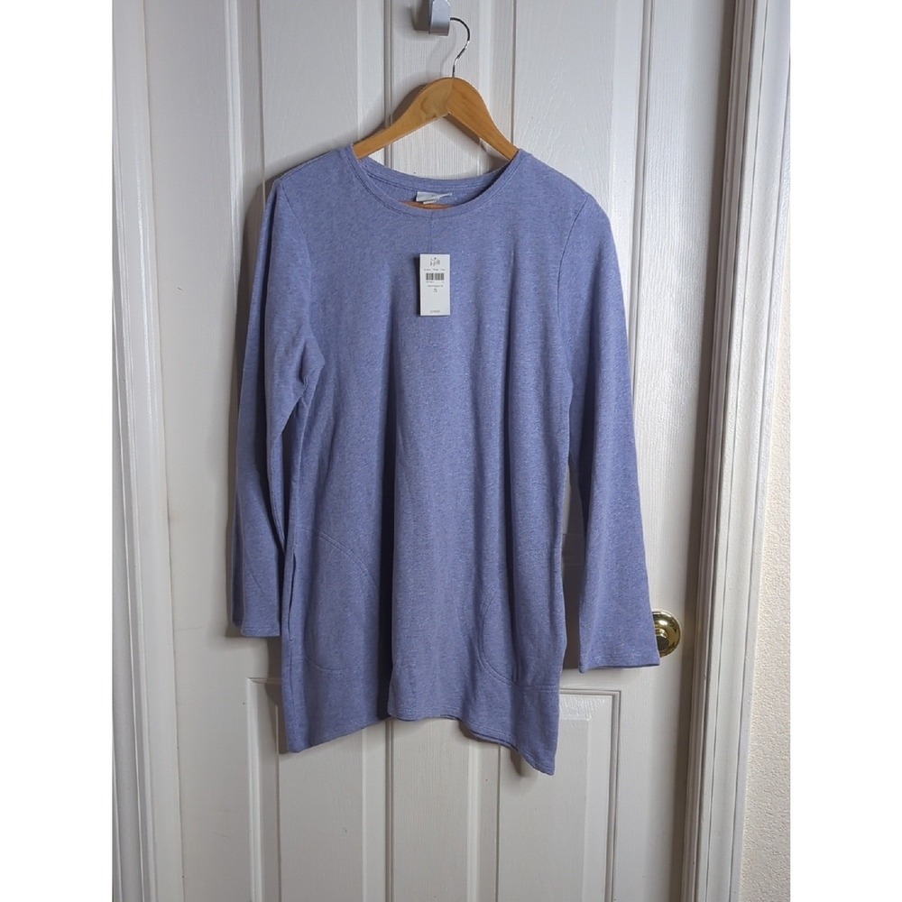 J. Jill Lilac Long Sleeve Tunic Top Women's Small NWT Knit Shirt With Pockets.